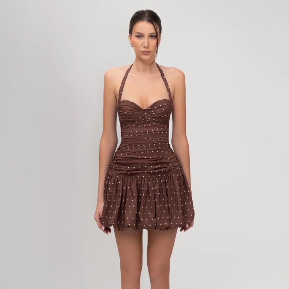 NWT Fenity Missy Dress - Brown Polka Dot